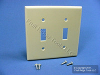 Leviton Ivory 2-Gang Toggle Switch Plastic Cover Wall Plate Switchplate 86009