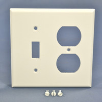 Cooper White Toggle Switch Plate Receptacle Outlet Cover 2-Gang Wallplate 2138W