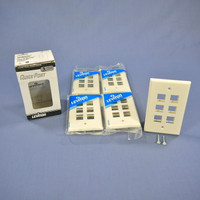 5 NEW Leviton Almond Quickport 6-Port Flush Mount High Impact Fire-Retardant Plastic Wallplate Covers 1-Gang 41080-6AP