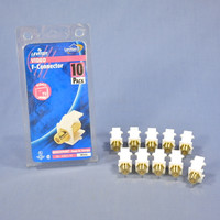 10 Leviton White Quickport Gold F-Type Coaxial Cable Connector Jacks Coax 40831-W