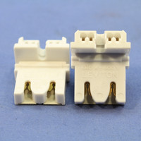 2 Leviton Panel Mount Fluorescent Lamp Holder T-8 Light Sockets G13 Base T8 Medium Bi-Pin 13451-020