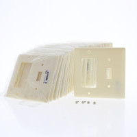 25 Hubbell Almond NYLON Toggle Switch Decorator Covers GFCI Wallplate NP126AL