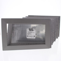 10 Hubbell Gray 4-Gang 6.75" x 5.26" Wall Box Flange Trim Cover Plates HBLTRIM4WGY