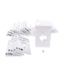 25 Eaton White 1.406 MidSize UNBREAKABLE Receptacle Wallplate Outlet Covers PJ7W