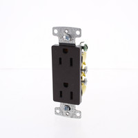Hubbell Brown Decorator Duplex Receptacle Outlet NEMA 5-15R 15A 125V Bulk RRD15S