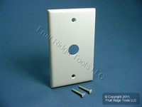 New Leviton White Phone Cable Plastic Wallplate Telephone .625" Box Mount 88017