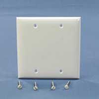 Pass and Seymour Standard Size White 2-Gang Blank Box Mount Thermoset Wallplate Cover SP23-W
