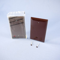 2 Cooper Commercial Brown Unbreakable Mid-Size 1-Gang Blank Wallplate Covers PJ13B