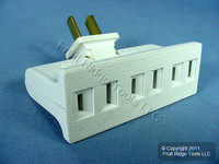 Leviton White Triplex Swivel Receptacle Outlet Adapter 15A A-1609-1C-WH