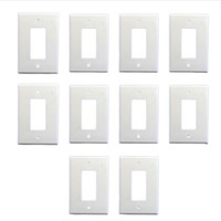10 Cooper Oversize White 1-Gang Decorator Wallplate GFCI GFI Jumbo Thermoset Covers 2751W