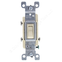 Leviton RESIDENTIAL Grade CO/ALR Aluminum Ivory 3-Way Toggle Wall Light Switch Bulk 15A 2653-2I