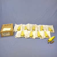 10 Leviton Yellow 16 Series Male Detachable Cam Plugs Crimped 300A 600V 16D26-Y