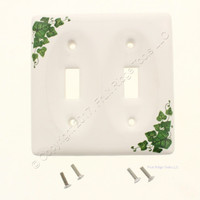 Creative Accents Porcelain Green Ivy 2-Gang Toggle Switch Cover Wallplate 982IV