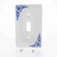 Creative Accents Porcelain Blue Flower 1-Gang Toggle Switch Cover Wall Plate