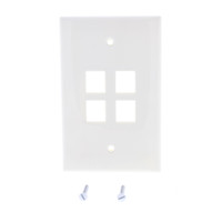 Leviton White Large Midway Quickport 4-Port Wallplate 41091-4WN