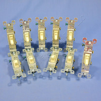 10 Leviton Ivory Framed Toggle Wall Light Switches Single Pole 15A 120V 1451-2I