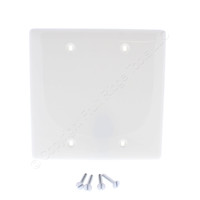 Hubbell White 2-Gang Blank Box Mount Standard Size UNBREAKABLE Cover Nylon Wallplate NP23W