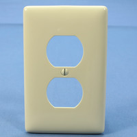 Hubbell Lt Almond UNBREAKABLE Duplex Receptacle Wallplate Mid-Size Outlet Cover NPJ8LA