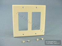 Leviton Light Almond Decora 2-Gang UNBREAKABLE Wallplate GFCI GFI Cover 80409-NT