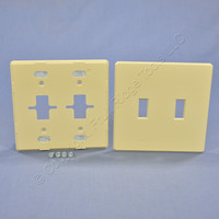 Lutron Fassada Ivory 2-Gang MIDWAY Screwless Toggle Switch Cover Wall Plate FW-2-IV