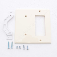 Leviton Almond Decora GFCI GFI Outlet Cover Blank Strap Mount Wall Plate 80708-A