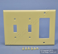 Leviton Ivory UNBREAKABLE Thermoplastic Combination Switch Plate Decora GFCI Cover Nylon Wallplate GFI 80745-I
