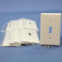 10 Cooper White Standard 1-Gang Toggle Switch Thermoset Wallplate Covers 2134W