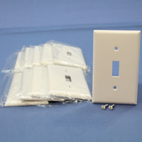 10 Cooper White Standard 1-Gang Toggle Switch Thermoset Wallplate Covers 2134W