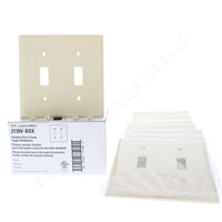 10 Eaton Ivory 2-Gang Toggle Switch Cover Wallplate Plastic Switchplates 2139V