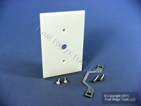 Leviton White .406" Hole Strap-Mount Phone Cable/Dimmer Wallplate Telephone Cover Plate PJ11-W