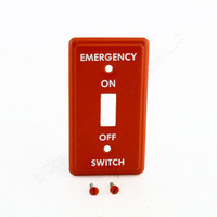 Bryant Emergency Switch Wallplate Handy/Gem Box Cover ONLY 1-Toggle SY865EM