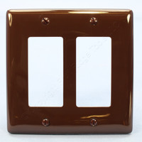 Hubbell Brown 2-Gang UNBREAKABLE Decorator/GFCI/Rocker Switch Mid-Size Wallplate Cover NPJ262