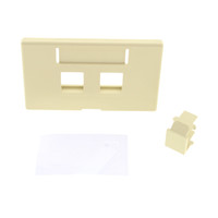 Leviton Ivory 2-Port Quickport Jack Cubicle Wallplate