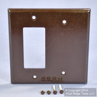 Leviton Midway Brown 2-Gang Decora Combination Blank Cover GFCI GFI Wallplate 80608