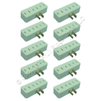 10 Leviton Ivory Polarized Plug-In Triple Tap Outlet Adapters NEMA 1-15 15A 65-I