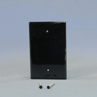 Cooper Commercial Grade Black Unbreakable Mid-Size 1-Gang Blank Wallplate Cover PJ13BK