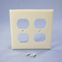 Cooper Gray 2-Gang Receptacle Wallplate Unbreakable Duplex Outlet Cover 5150GY