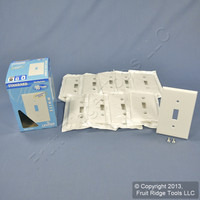 10 Leviton White 1-Gang Toggle Switch Cover Plastic Wallplate Switchplates 88001