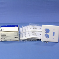 10 Eagle White 2-Gang Toggle Switch Receptacle Outlet Cover Thermoset Wallplate Switchplates 2138W