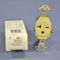 New Pass and Seymour Ivory COMMERCIAL Single Outlet Receptacle NEMA 6-20R 20A 250V 5851-I