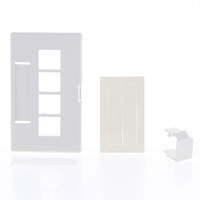 Leviton White 4-Port Quickport Cubicle Wallplate Data Faceplate Fits Herman Miller 49910-HW4