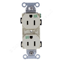 Hubbell Light Almond Commercial Weather Resistant Receptacle 15A 125V BR15LAWR