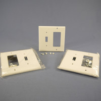3 Eagle White 2-Gang Decorator GFCI Switch Cover Receptacle Thermoset Wallplate Switchplates 2153W