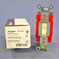 Cooper Arrow Hart Ivory INDUSTRIAL AC Toggle Wall Light Quiet Switch 20A AH1221V
