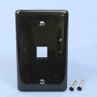 Hubbell Black 1-Gang Snap Fit Flush Mount Standard Multimedia 1-Port Wallplate Cover Housing NSP11BK