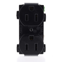 Hubbell Black COMMERCIAL STRAPLESS Receptacle Duplex Outlet 15A 125V BR15BLK