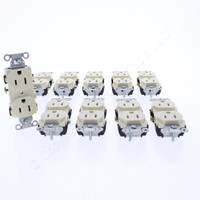 10 Hubbell Almond Commercial Duplex Receptacle Outlets 5-15R 15A 125V CR15AL