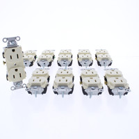 10 Hubbell Almond Commercial Duplex Receptacle Outlets 5-15R 15A 125V CR15AL