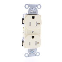 Hubbell Almond COMMERCIAL Duplex Receptacle Tamper Resistant Outlet 20A 125V NEMA 5-20R BR20ALTR