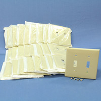 25 Leviton Ivory UNBREAKABLE 2-Gang Switch Cover Wallplate Switchplates 80709-I